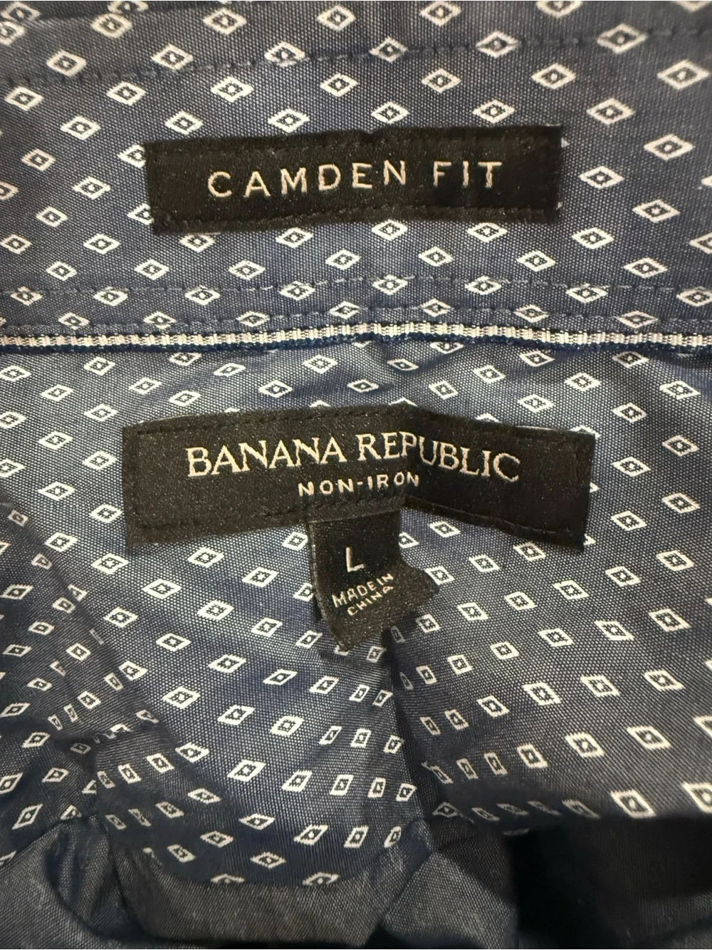 Banana Republic Patterned Button-Up Non-Iron Camden Fit Dress Shirt
